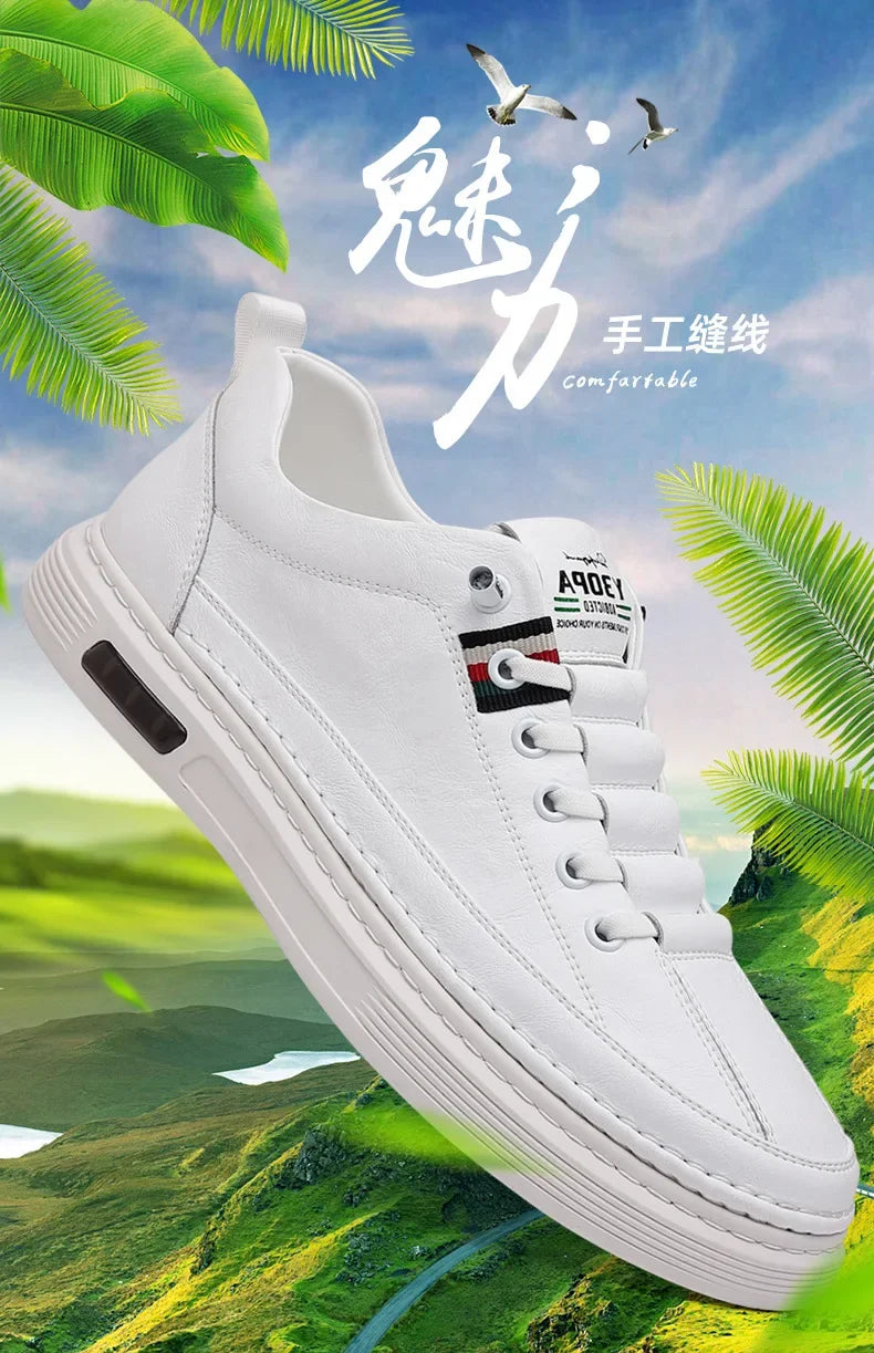 New Leather Shoes for Men Non-slip Sports Fashion Comfortable Sneakers Male Flat Slip-on Casual Brand Men's Casual - Sun Studio