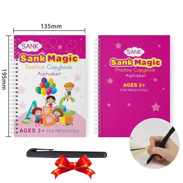 Free Shipping Reusable Montessori Toys French English Spanish Copybooks Pen Writing Sticker Magic Copybook for Calligraphy - Sun Studio