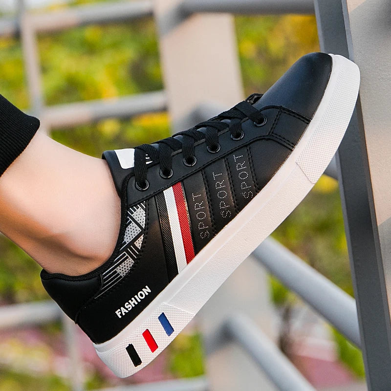 2024 Mens Casual Sneakers New Fashion Lace-up White Shoes Student Comfort Sports Plus Size Vulcanized Shoes Zapatillas De Hombre - Sun Studio