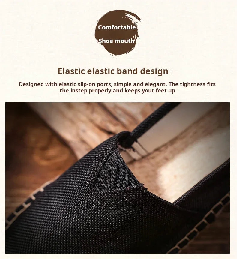 Women Sewing Flax Shoes Slip on Loafers Casual Shoes Man Espadrilles Hemp Canvas Flat Shoes Plus Size Fisherman Driving Footwear - Sun Studio