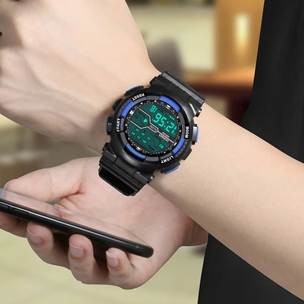 Sports Digital Electronic Watch 55mm Large Dial Sport Watch Outdoor Multifunction Watches Clock for Men Teen Student - Sun Studio