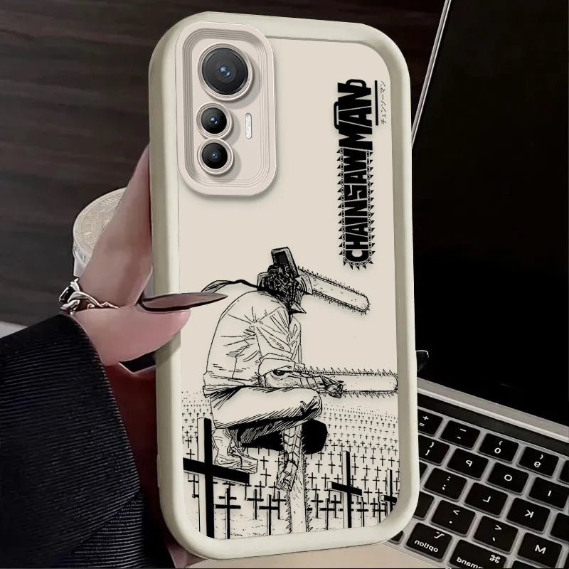 Anime Cool Chainsaw Man Case For Xiaomi Poco X7 X6 X5 X3 NFC F7 F6 F5 F3 M7 M6 Pro 4G 5G Mi 12 11 Lite NE 5G 13T 12T 11T 14T Pro - Sun Studio