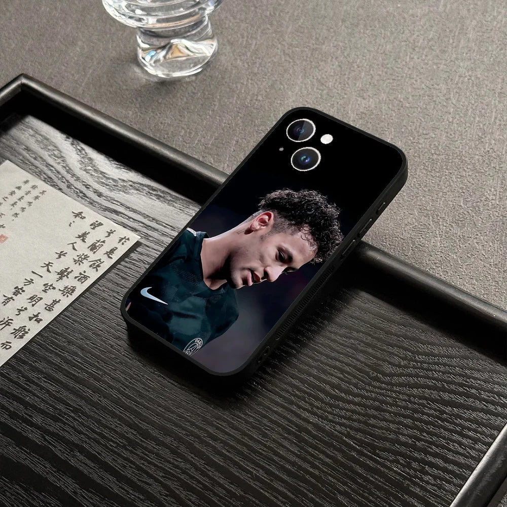 For N-Neymar Football 10 Phone Case For Iphone 16 15 11 13 14 Pro Max 7 8 Plus X Xr Xs Max 12mini Black Shell Cover Case - Sun Studio