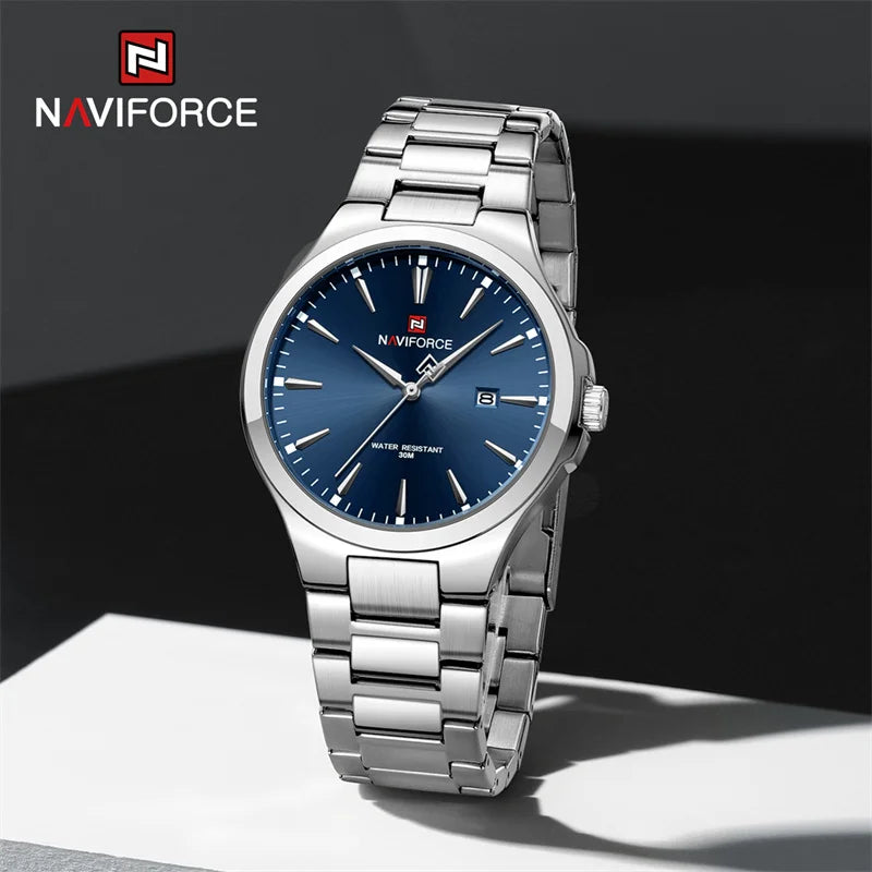 NAVIFORCE Original Fashion Watches for Men Stainless Steel Simple Elegant Clock Male Waterproof Wrist watch Relogio Masculino - Sun Studio