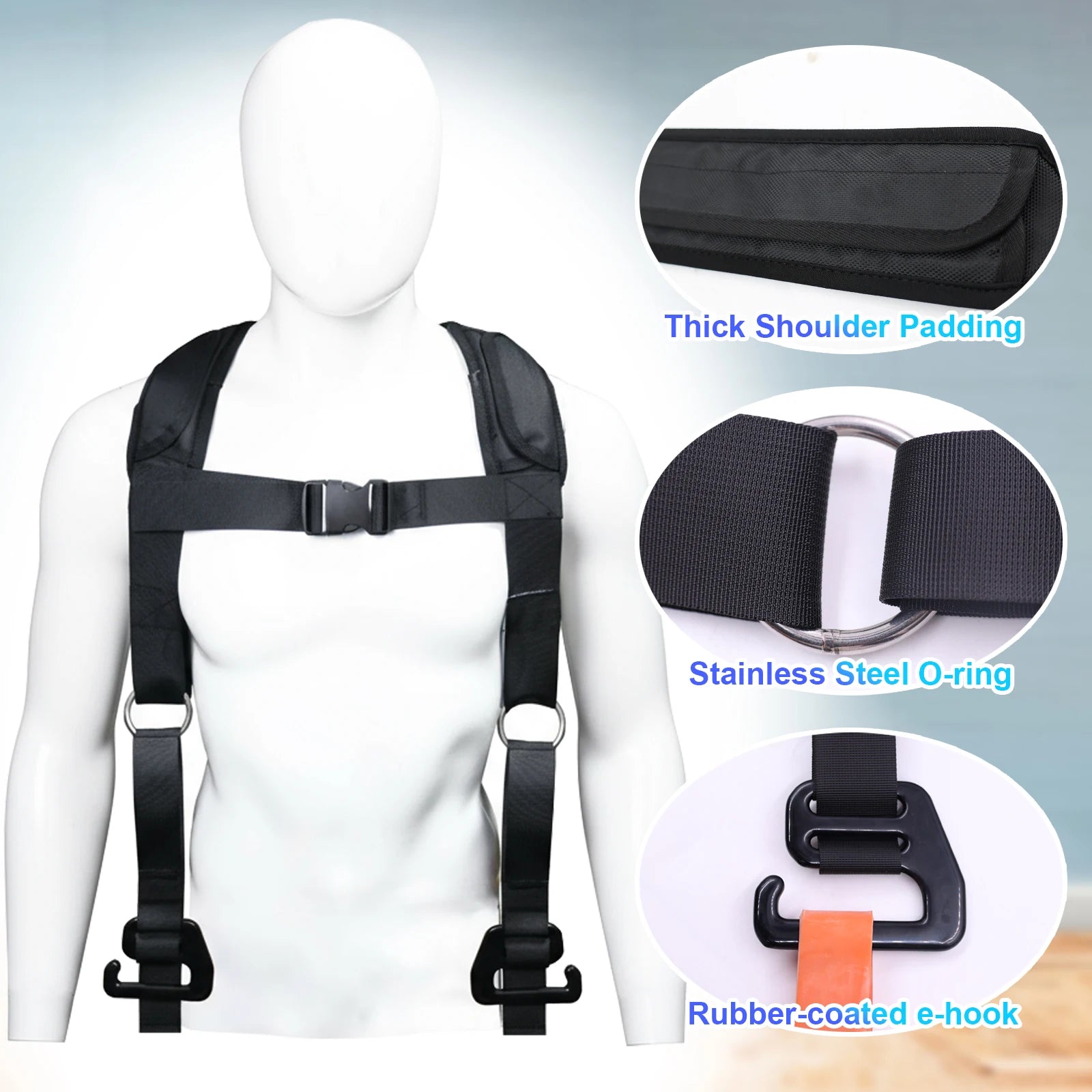 Squat Harness Vest for Resistance Bands – Adjustable Training Strap with Padded Shoulder Support Squats & Functional Workouts - Sun Studio