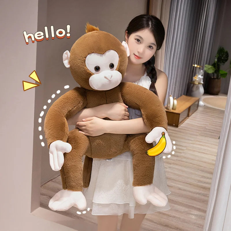 40cm-80cm Big Size Lovely Lifelike Sitting Monkey Plush Toys Soft Stuffed Monkey Doll Cute Animal Doll For Children Home Decor - Sun Studio