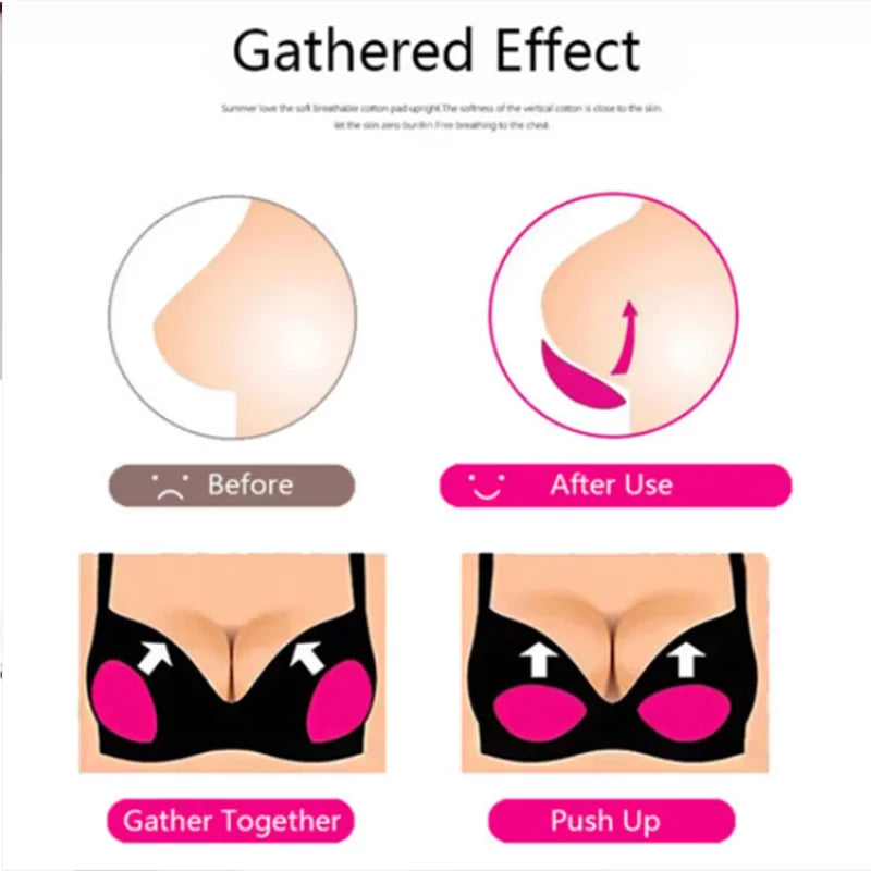 1Pair Silicone Bra Inserts Breast Pads Sticky Push-up Women Bra Cup Thicker Nipple Cover Patch Bikini Inserts for Swimsuit - Sun Studio