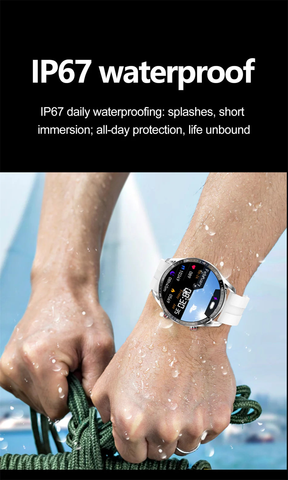 ChiBear New 1.53inch Bluetooth Call Smart Watch Men Multi-Sport Mode Heart Rate Health Monitoring Waterproof Business Smartwatch - Sun Studio