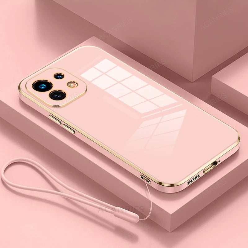 Xiaomi11lite Luxury Plating Silicone Case On For Xiaomi Mi 11 Lite 5g Ne Mi11lite 4g Lanyard Shockproof Back Cover Mi11t 11t Pro - Sun Studio