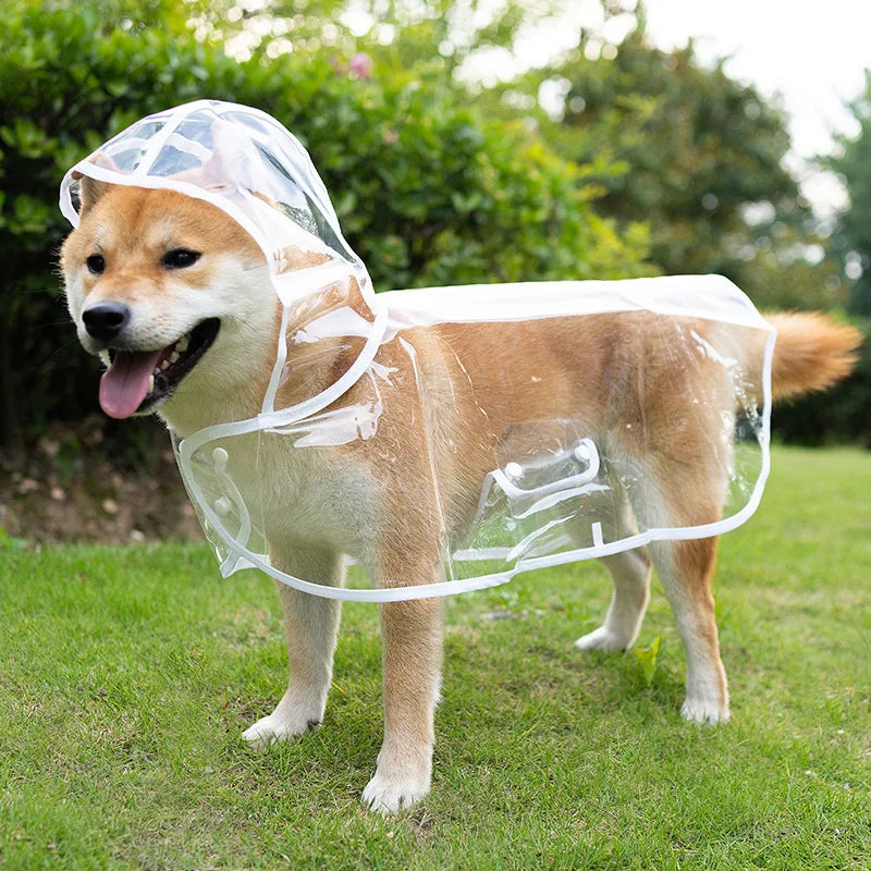 Pet Dog Puppy Transparent Rainwear Raincoat Pet Hooded Waterproof Jacket Clothes Soft PVC Small Dogs Raincoat Puppy Rain Poncho - Sun Studio