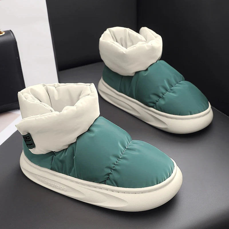 Outdoor Plush Warm Men's Snow Boots Winter Couple Cotton Shoes Down Non-Slip Waterproof Fashion Kids Shoes Slip on Soft Sneakers - Sun Studio