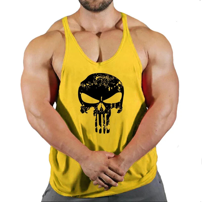 Spider Print Fitness Tank Top Fitness Shirt Muscle Men's Single Tank Top Men's Sleeveless Sweatshirt Men's Tops Fitness Clothing - Sun Studio