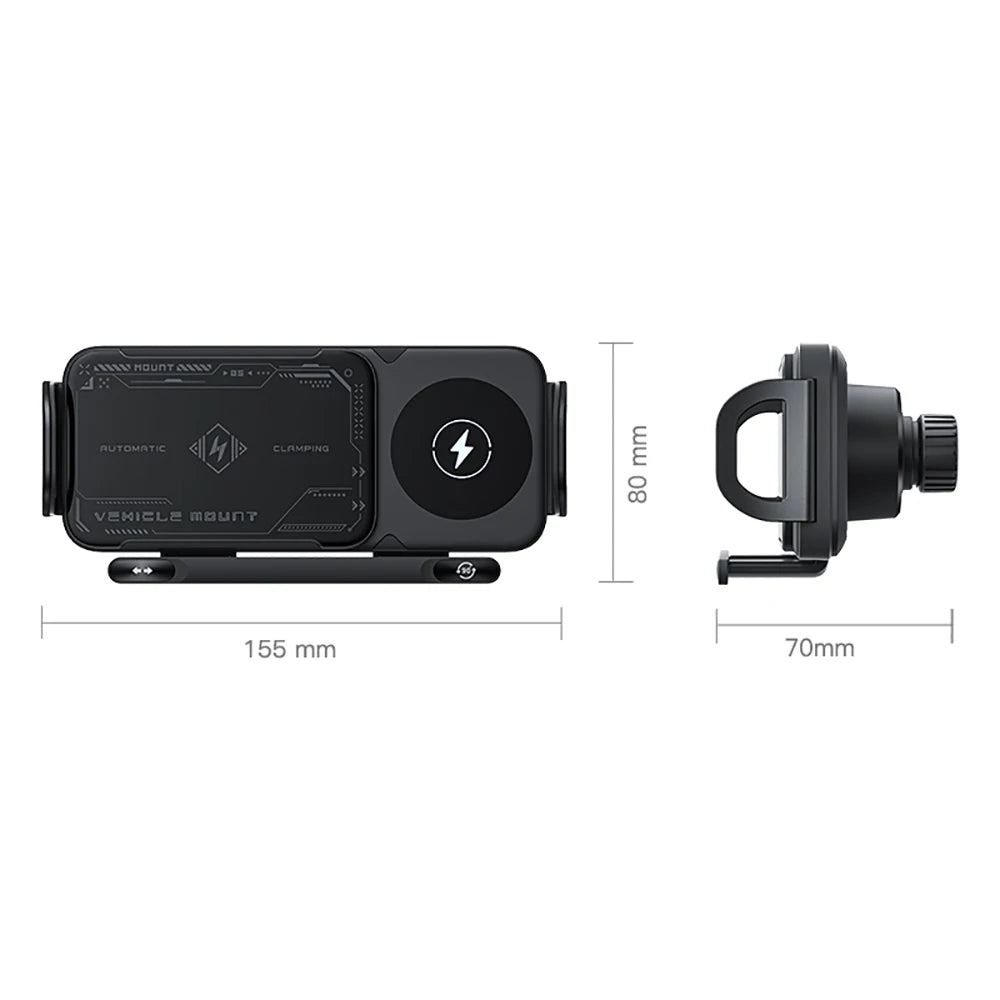 Car Wireless Charger DualCoil Fold Screen Car Phone Holder for Samsung Galaxy Z Fold 6 5 Flip 4 3 Fast Charging Vent Mount Stand - Sun Studio