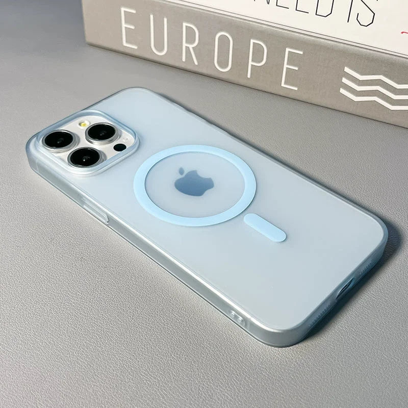 Original Ultra Thin Matte Magnetic Wireless Charge Clear Case ForiPhone 15 14 Plus 13 12 11 Pro Max ForMagsafe Hard PC Cover - Sun Studio