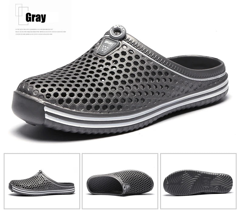 YRZL Summer Men Sandals Light EVA Men's Casual Shoes Hole Shoes Clogs Lovers Home Garden Outdoor Male Beach Flat Slippers - Sun Studio