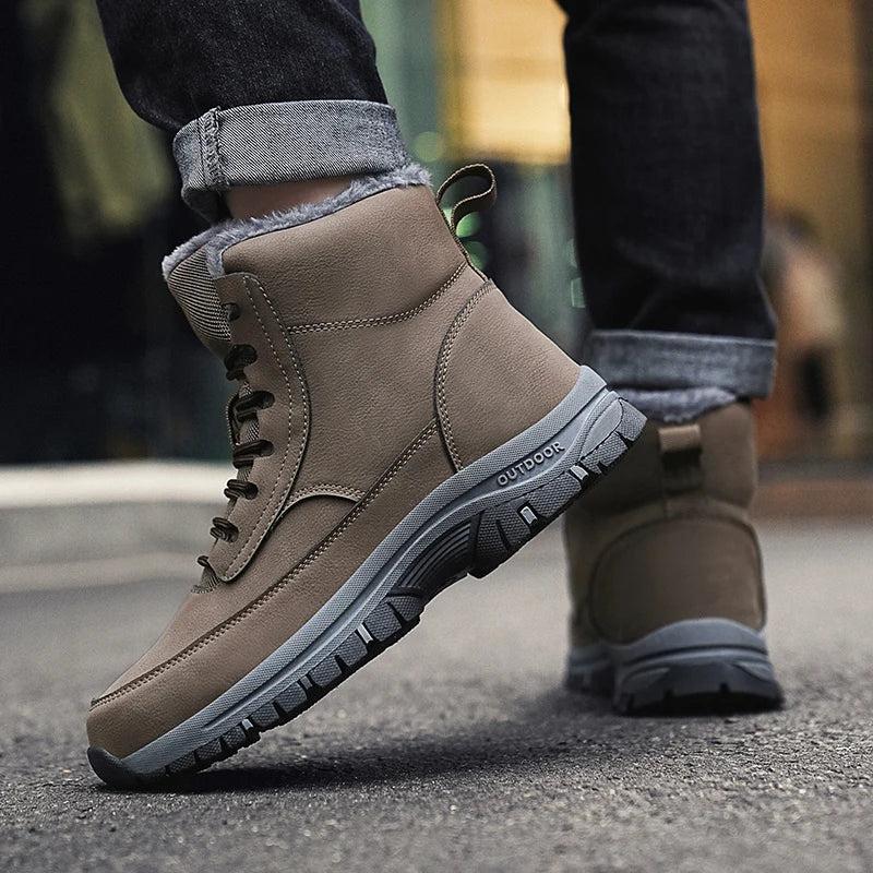 New Snow Boots Men Lace Up Mens Shoes Breathable Winter Boots For Men Casual Men Shoe Waterproof Ankle Boots Footwear Work Shoes - Sun Studio