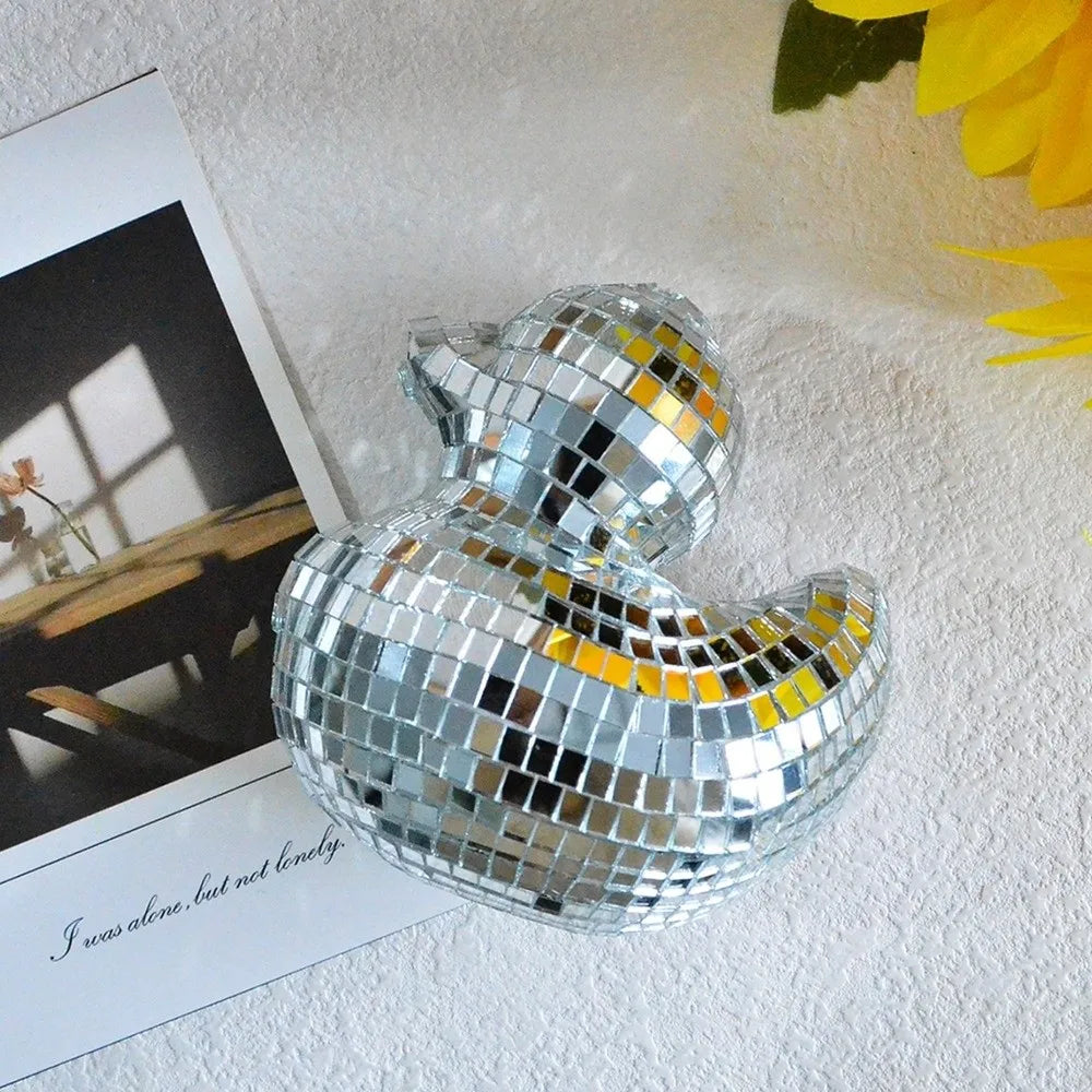 Creative Desktop Disco Mirror Decorative Duck Mirror Glass Disco Ornament Disco Decoration Duck Home Decor Disco Ball Duck Home - Sun Studio