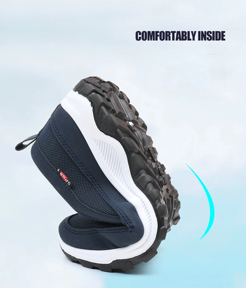 Men Running Hiking Sneakers Breathable Orthopedic Travel Plimsolls Slip On Comfortable for Outdoor Activity Hiking Walking - Sun Studio