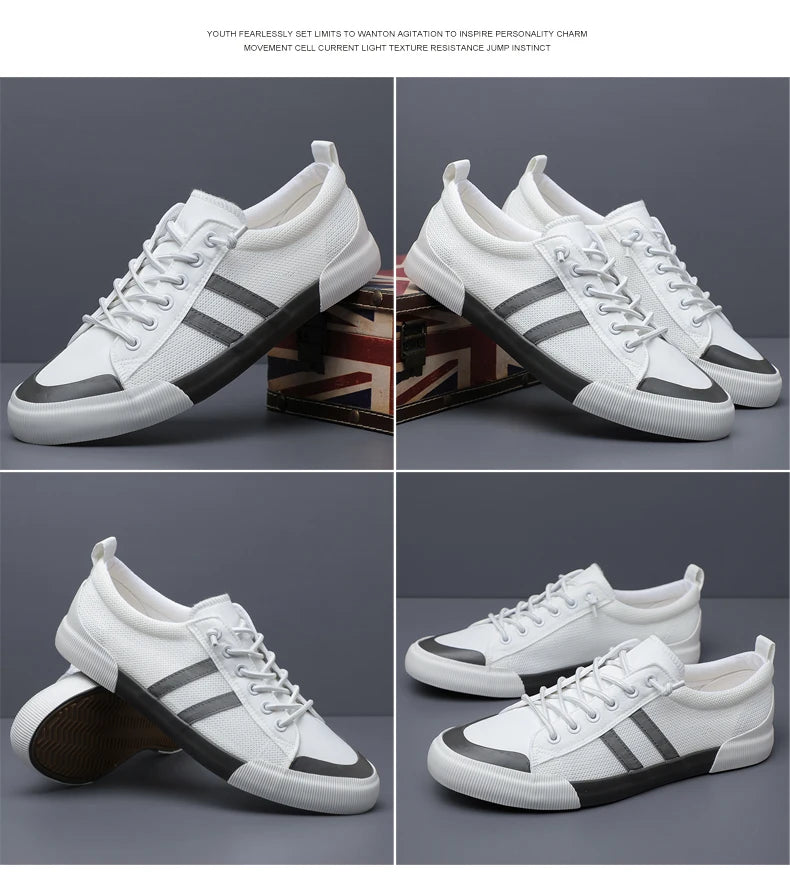 New Shoes for Men Casual Shoes Summer Thin Mesh Flat Skateboard Shoes Street Cool Breathable Loafers - Sun Studio