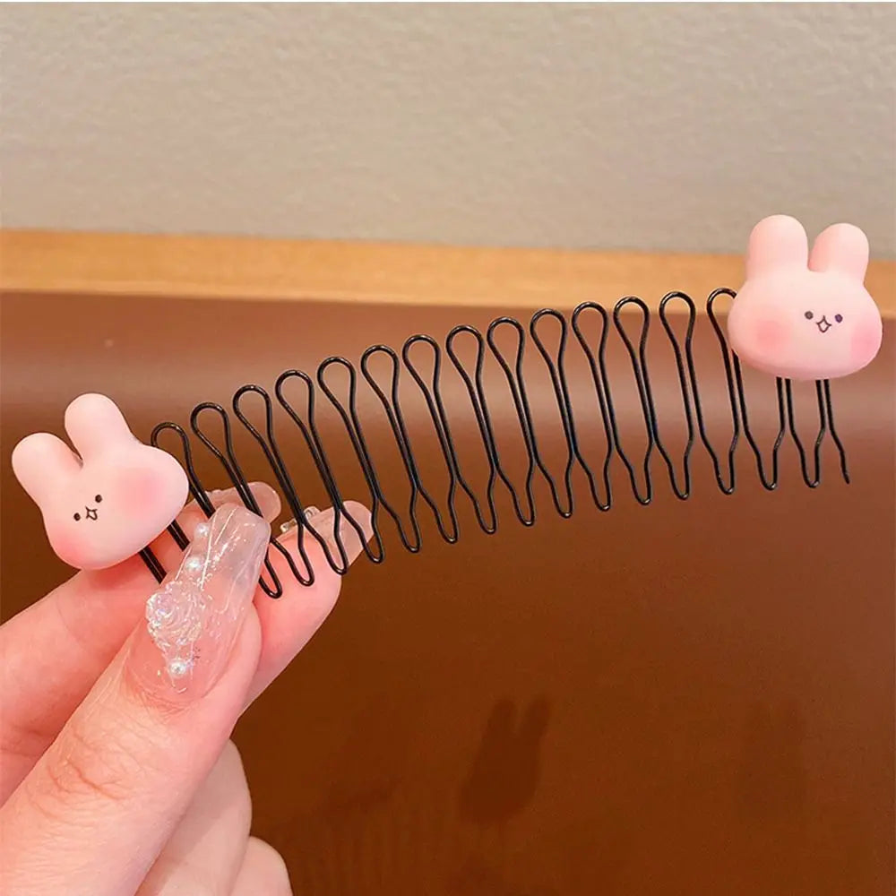 Kids Spring Hair Comb Cartoon Invisible Comb Teeth Extra Hair Holder Sweet U Shape Hair Styling Comb Fixed Combs Girls Hair Wear - Sun Studio