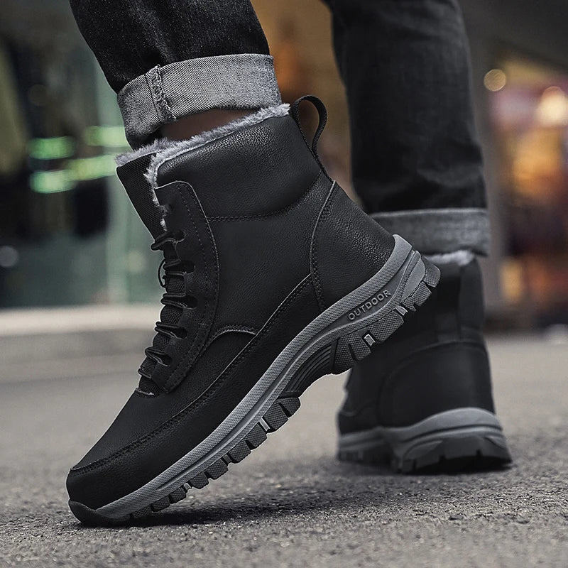 New Snow Boots Men Lace Up Mens Shoes Breathable Winter Boots For Men Casual Men Shoe Waterproof Ankle Boots Footwear Work Shoes - Sun Studio
