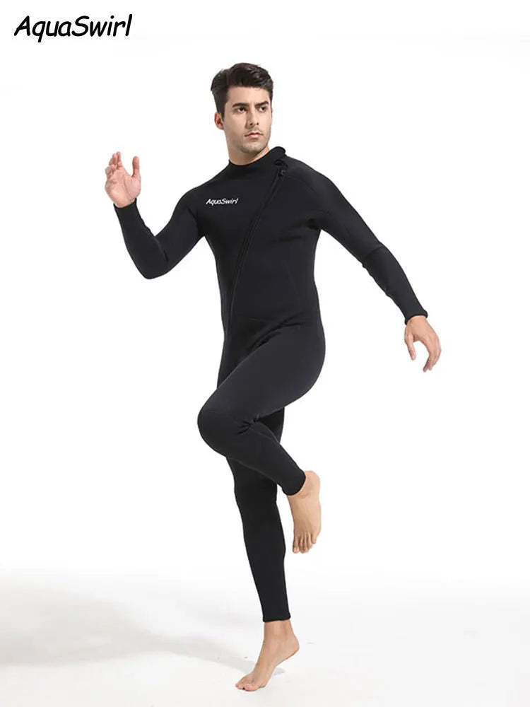 3mm Men's Scuba Dive Suit Neoprene Swimsuit Front Zip Wetsuit Keep Warm Diving Surfing Snorkeling Kayaking Full Body Swimwear - Sun Studio