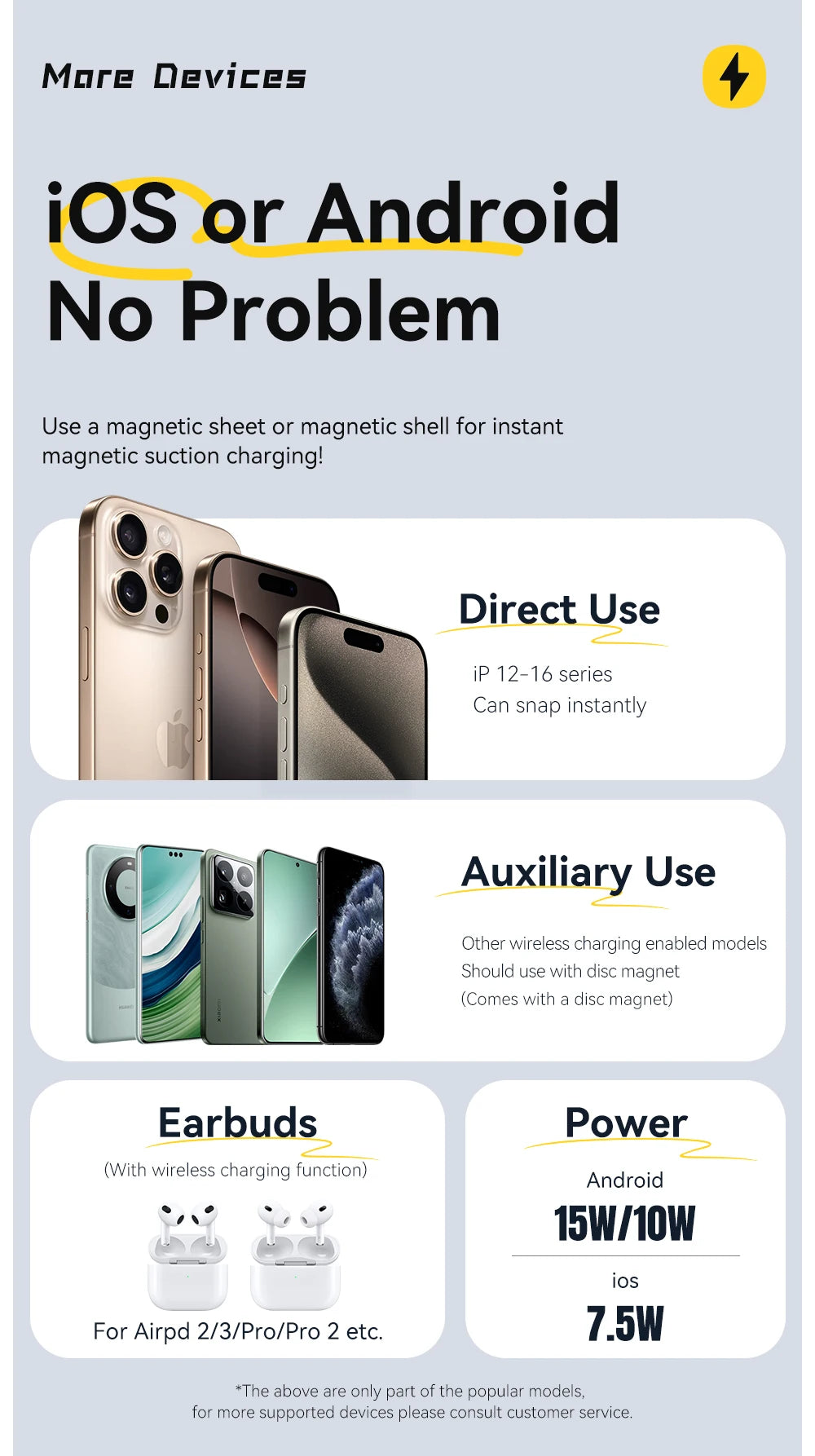 Essager Magnetic Wireless Charger With Holder 15W Fast Charging For iPhone17 16 15 14Pro Max Airpods Mini Wireless Phone Charger - Sun Studio