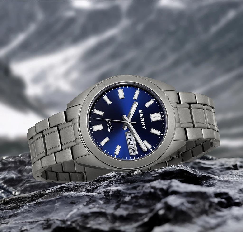 BERNY Titanium Watch for Men Supper Light Weight Wristwatch Super Luminous Sapphire 10ATM Waterproof Sport Field Quartz Watches - Sun Studio