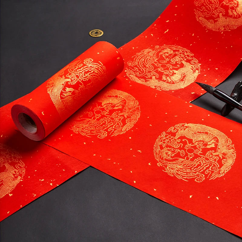 Chinese Spring Festival Scrolls Red Xuan Paper Blank Thicken Chinese Couplets Chunlian Rice Paper New Year Party Door Wedding - Sun Studio