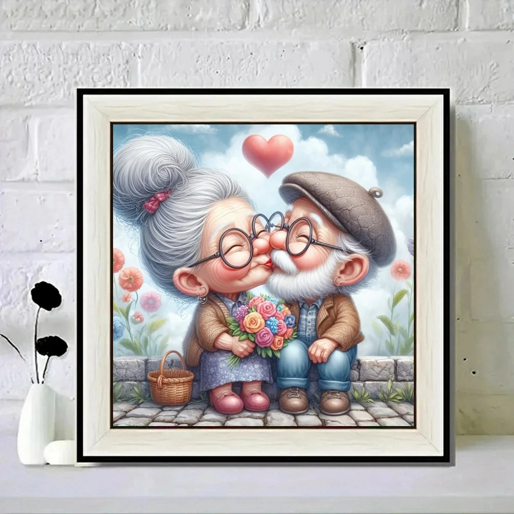 Fairy Dust AB Cartoon Grandpa and Grandma 5D DIY Diamond Painting Cross Stitch Art Mosaic Full Embroidery Home Decor Kids Gift - Sun Studio