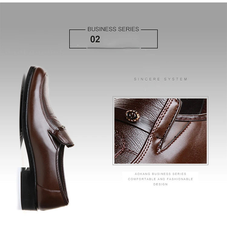 2024 New Leather Shoes for Men High Quality Business Men Dress Shoes comfortable Flats Oxford Breathable Men Party Wedding Shoes - Sun Studio