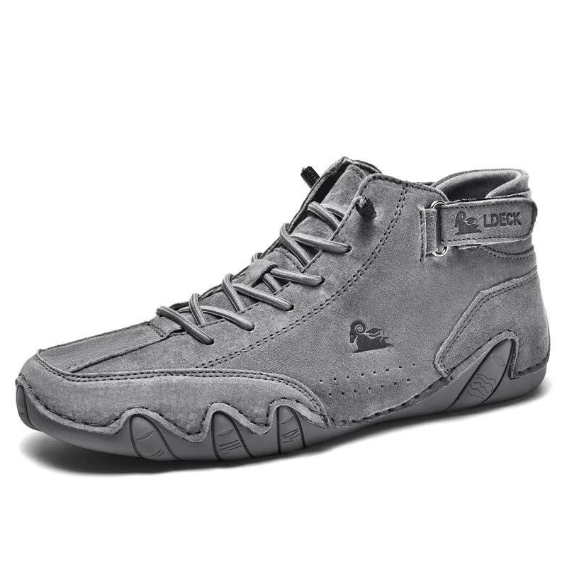 Men Leather Casual High Top Sneakers Winter Fur Plush Ankle BootsNew Luxury Footwear Shoes Zapatos Hombre - Sun Studio