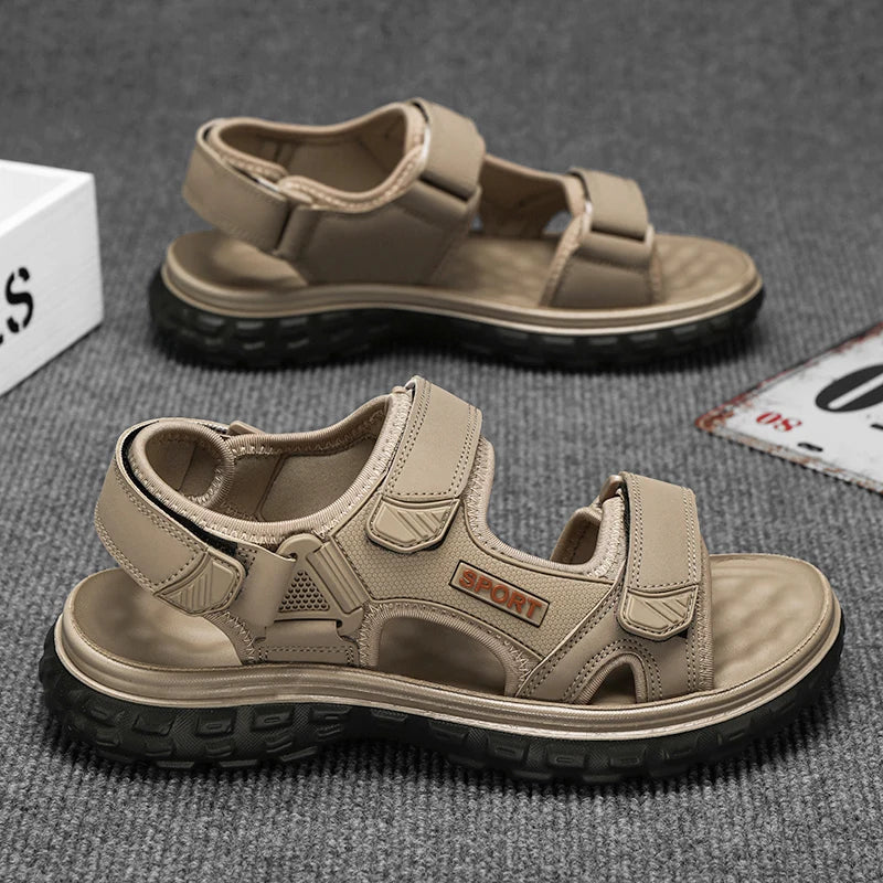 Sandals men summer fashion new style outdoor wear soft sole wear-resistant anti slip anti odor breathable dual-use beach sandals - Sun Studio