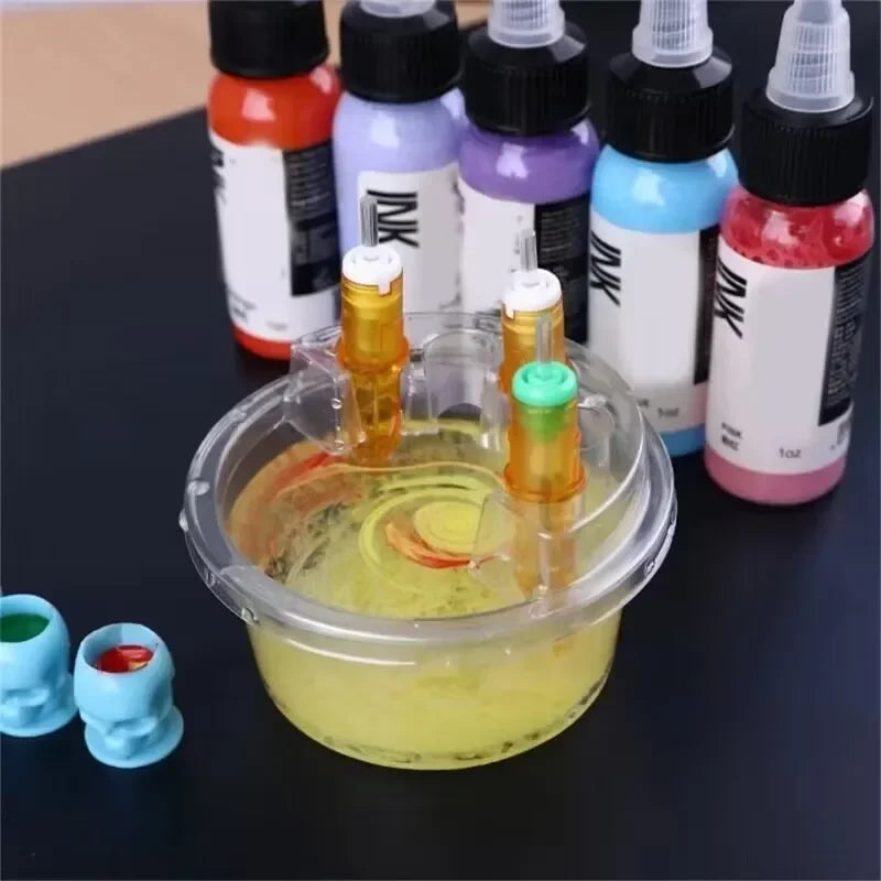 20pcs/box Tattoo Needle Cup Holder - Disposable Cleaning Cup for Tattoo and Embroidery Needle - Integrated Needle Cleaning - Sun Studio
