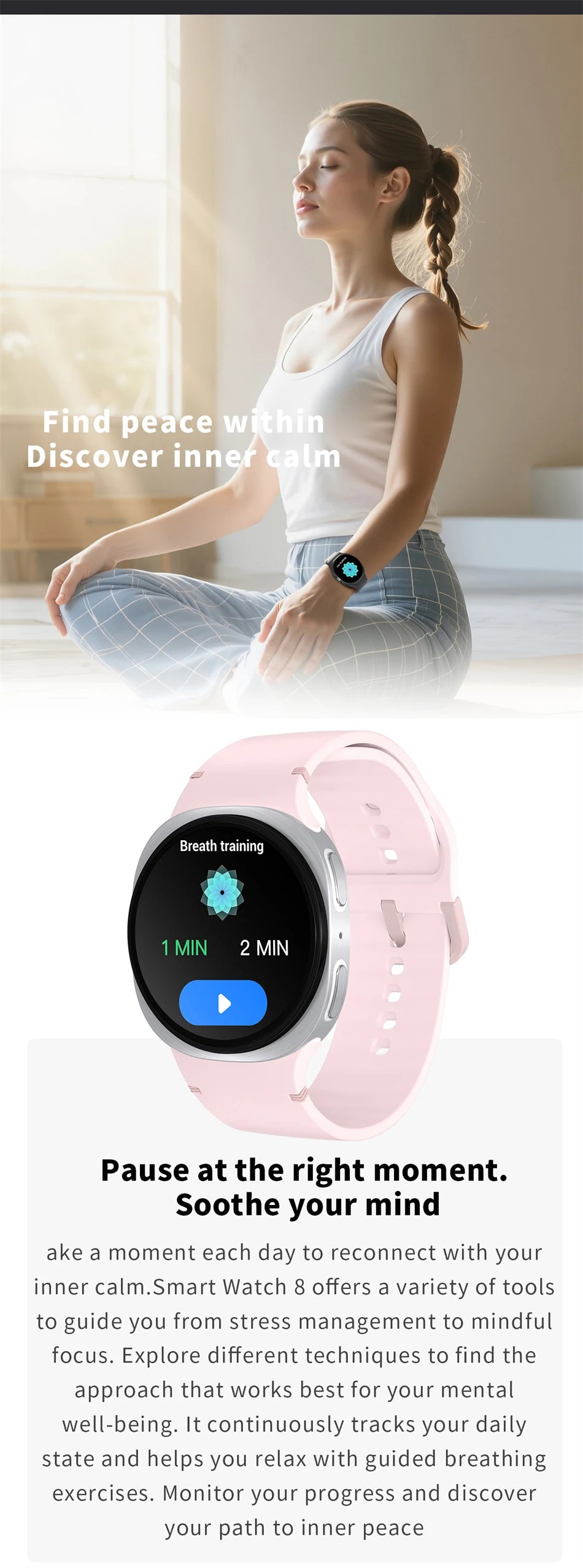 Smartwatch 8 Mini Watch GPS Track Smart Watches For Men Women Sports Heart Rate Bluetooth Call NFC IP68 Waterproof Compass Band - Sun Studio