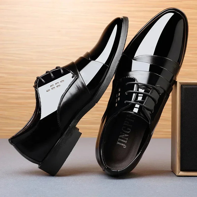 Business Men Dress Shoes Luxury Mens Dress Shoes Patent Leather Oxford for Men Oxfords Footwear High Quality Leather 2025 - Sun Studio