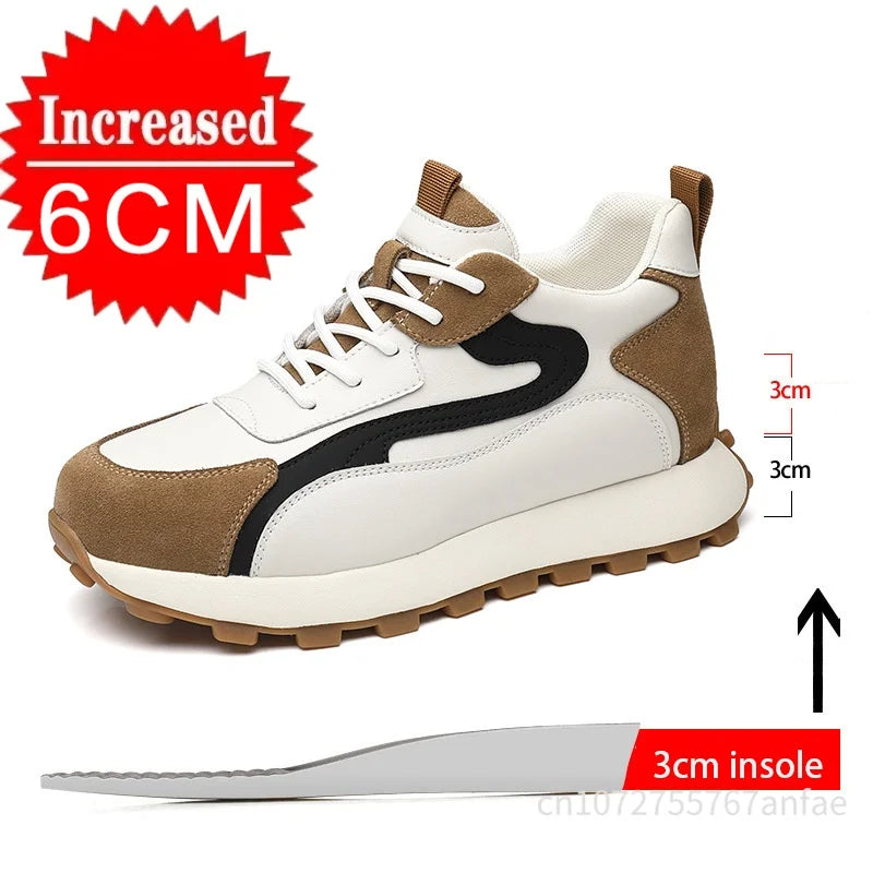 High Quality Flat/6/8 Cm Men Elevator Sneakers Summer Casual Trainers Height Increase Shoes Mesh Student Running Men Lift Shoes - Sun Studio