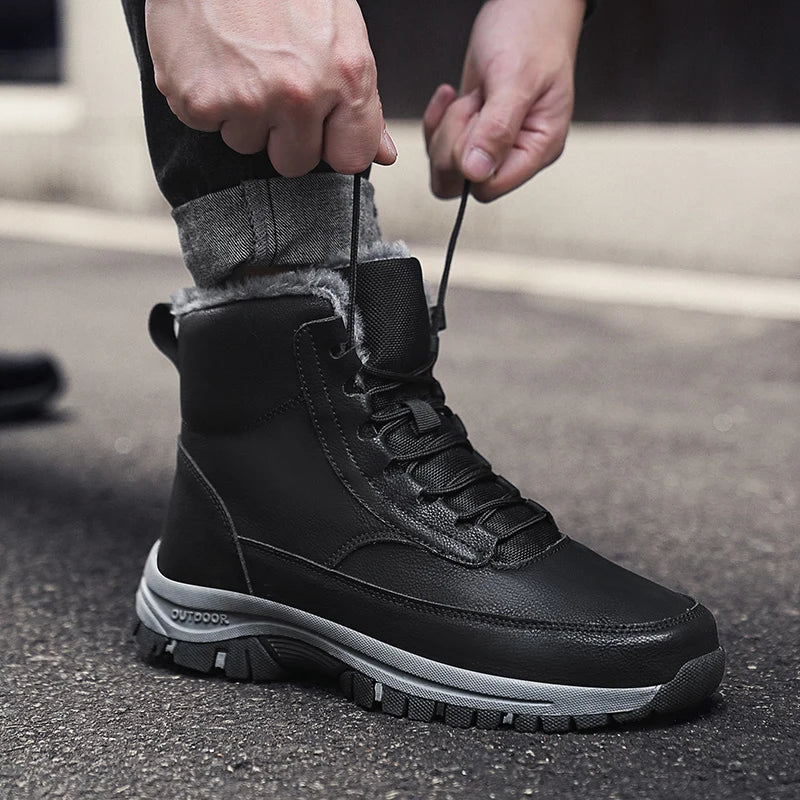 New Snow Boots Men Lace Up Mens Shoes Breathable Winter Boots For Men Casual Men Shoe Waterproof Ankle Boots Footwear Work Shoes - Sun Studio