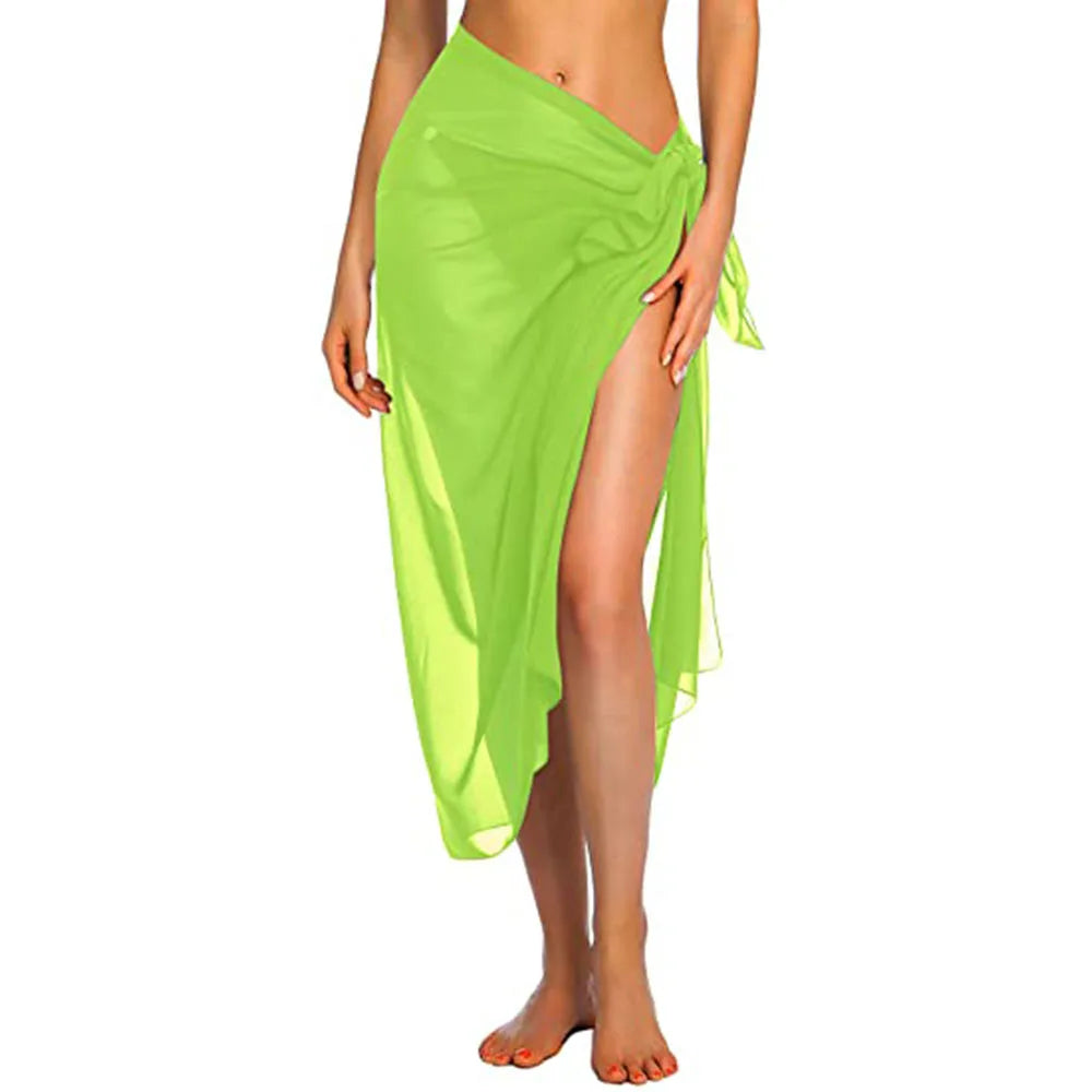 Womens Long&Short Sarong Swimsuit Coverups Summer Beach Bikini Wrap Sheer Short Skirt Scarf for Swimwear Cover-ups - Sun Studio