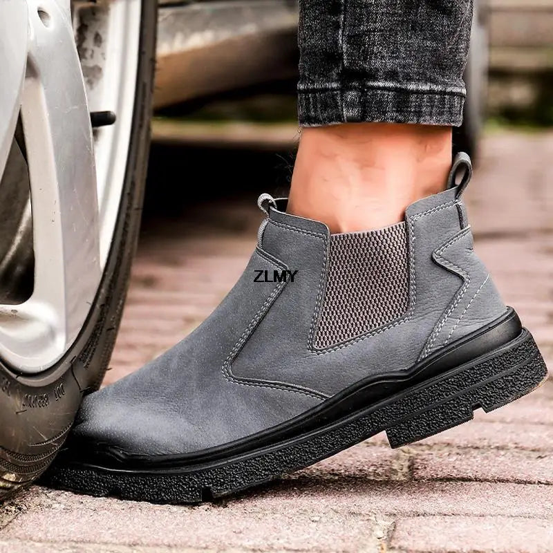 Waterproof Men Welder Shoes Steel Toe Work Shoes Man Anti-spark Anti-smash Safety Shoes Male Slip On Chelsea Work Safety Boots - Sun Studio