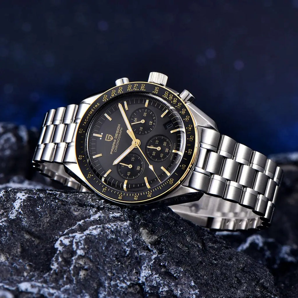 PAGANI DESIGN 2025 New Moon Men's Watches Luxury Quartz Watch For Men AR Sapphire Glass 100M Waterproof Wristwatch Chronograph - Sun Studio