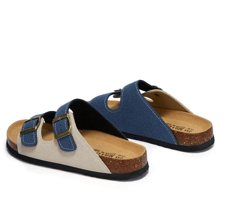 Sommer Kunstwildleder Leder Kork Hausschuhe Flip-Flops Frauen Männer Unisex Retro Tragen Müller Hausschuhe Mode Freizeit Strand Sandalen