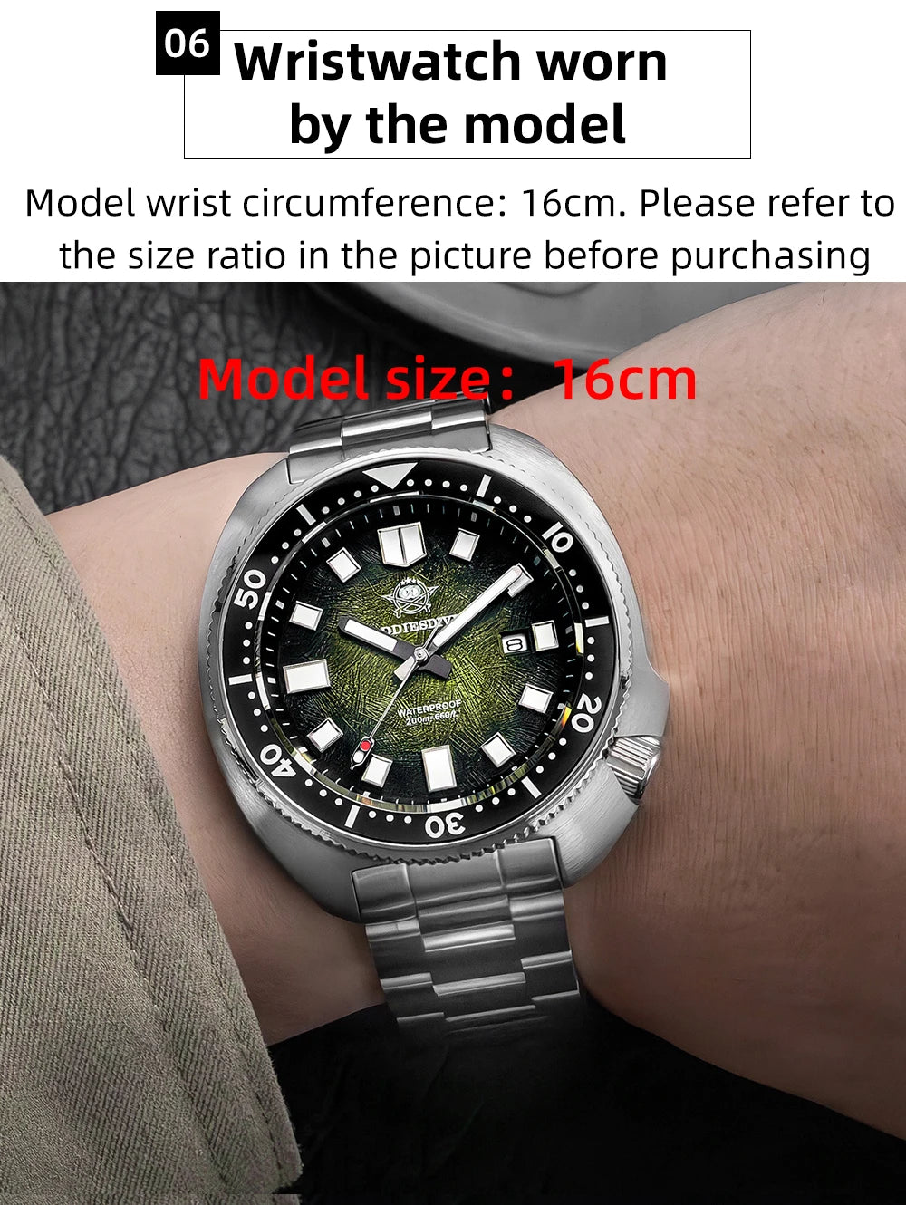 ADDIESDIVE Watch For Man AD2511 Sapphire Glass Window Display BGW9 Luminous 200M waterproof 316L Stainless Steel Quartz Watches - Sun Studio
