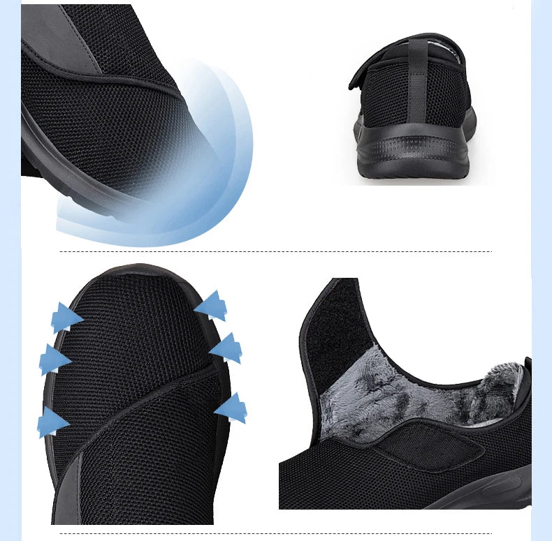 Winter Women Orthopedics Wide Feet Swollen Walking Casual Shoes Thumb Eversion Adjusting Soft Comfortable Diabetic Man Shoes - Sun Studio