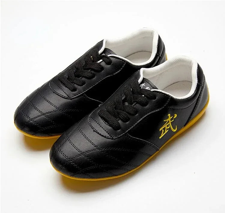 Men Woman Genuine Leather Wushu Tai Chi Kungfu Glamorous Shoe Routine Martial Arts Shoes Professional Competition Shoes big 46 - Sun Studio