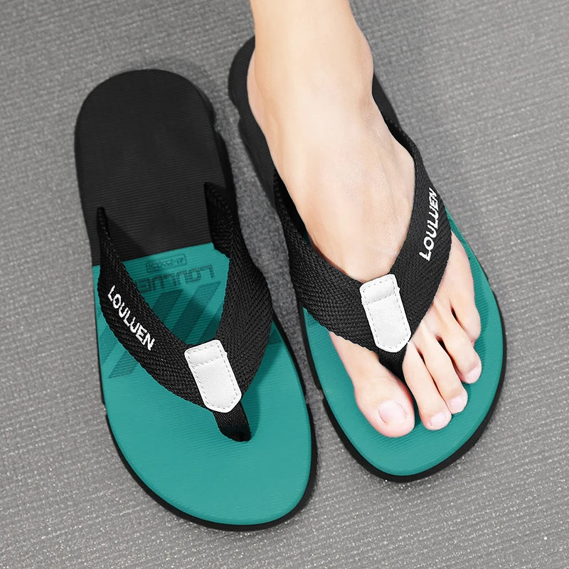 [Farbblockierte Flip Flops] Bequeme farbblockierte Flip Flops - Herren rutschfeste Freizeit Gummiboden EVA Flip Flops, geeignet f
