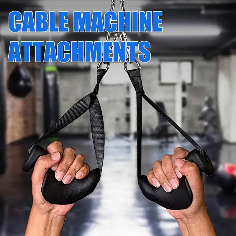 2 Pcs Ergonomic Exercise Handles, Resistance Band Handles Cable Machine Attachments for Gym Pulley Machine LAT Pulldown System. - Sun Studio