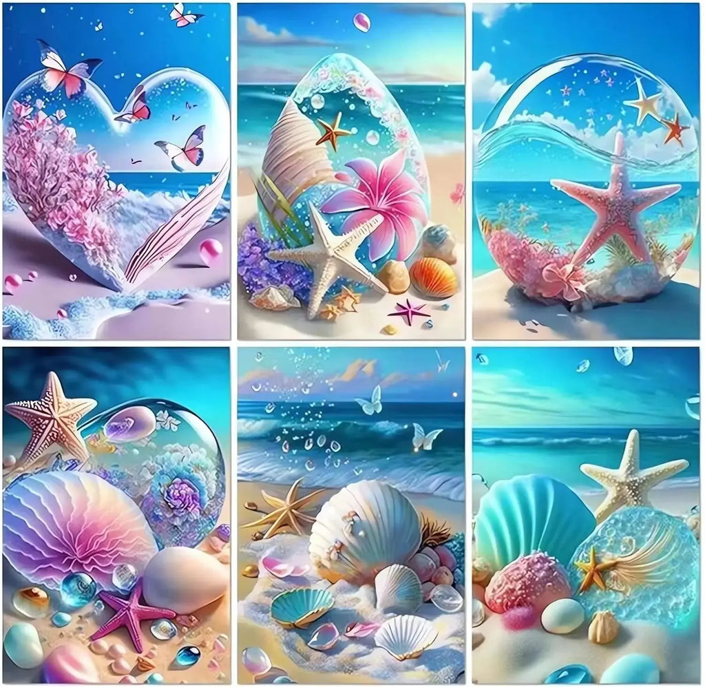 Starfish 5D Diamond Painting Fantasy Shell Seaside Scenery Full Diamond Embroidery Mosaic Cross Stitch Kits Bedroom Home Decor - Sun Studio