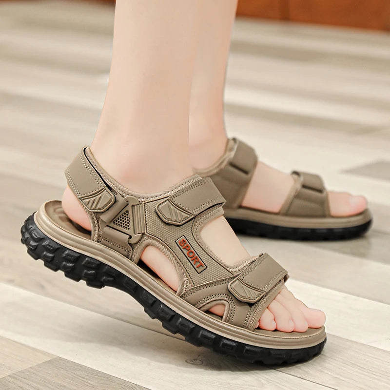Sandals men summer fashion new style outdoor wear soft sole wear-resistant anti slip anti odor breathable dual-use beach sandals - Sun Studio