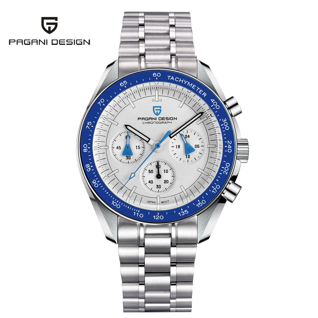 PAGANI DESIGN Monduhren Männer Quarz Uhr für Männer Auto Datum Geschwindigkeit Sport Chronograph AR Saphir Spiegel Armbanduhr 2025 Neu